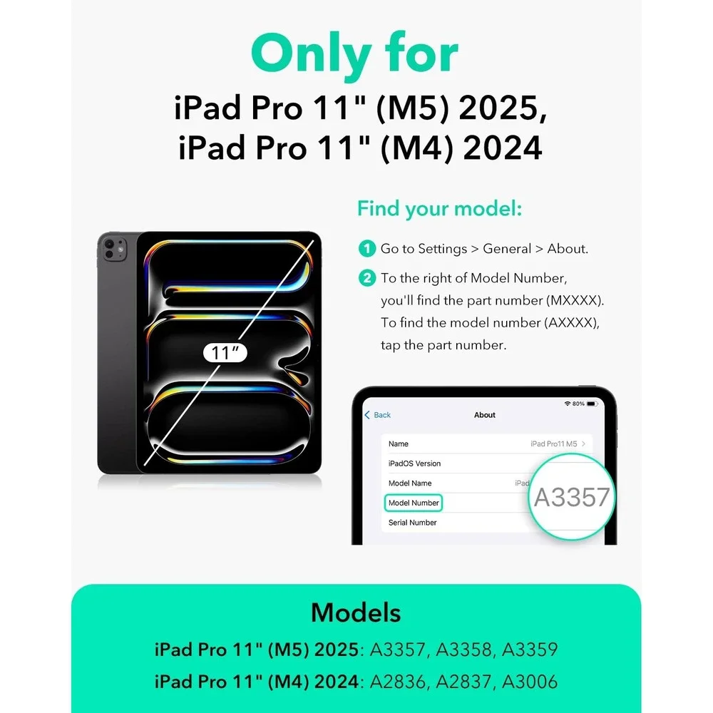 ESR Magnetic Case iPad Pro 11 M5 2025 M4 2024 Multi-Angle Stand Black
